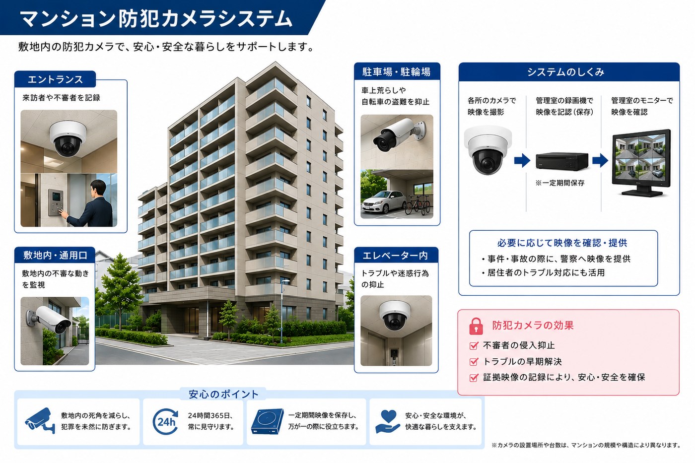 マンション防犯カメラシステムのイメージ